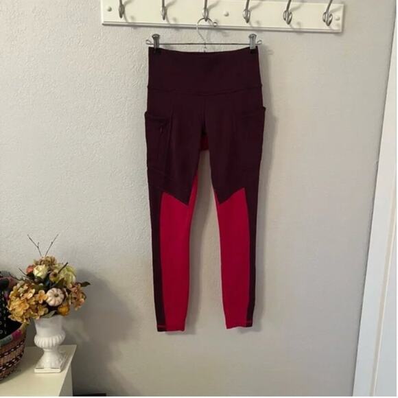 Athleta All In Structure 7/8 Colorblock Tights in Auberge - Picture 3 of 9